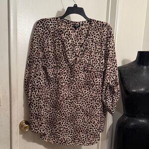 Torrid Animal Print Top Harper Georgette 3/4 sleeve blouse size 5